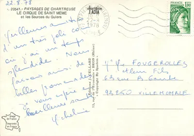 Cirque de Saint Même — Landschaften und Quellen — Éditions J. Cellard — Rückseite