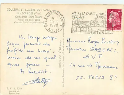 Witraże Katedry św. Etienne w Bourges — Kaplica św. Franciszka z Sales — Wydawnictwo Sztuki Arcueil — Rewers
