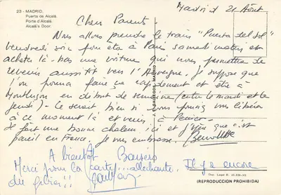 Madrid - Porta de Alcalá — editor J. GALEGOS, n° 23 — Verso