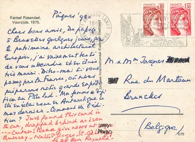 Castelo Rosendael — Frente. 1975 — Edição Internacionaal Kasteelen Instituut — Verso