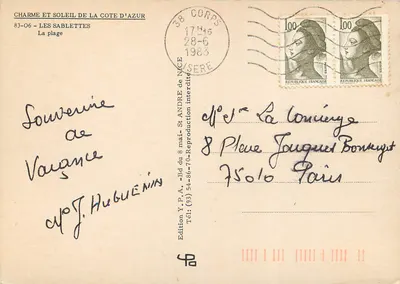 Les Sablettes — A praia — Edição Y.P.A. - Bd du 8 mai - 86-70 — Verso
