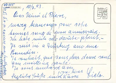 Duisburg — Piękna Duisburg — Karta jakościowa — Rewers