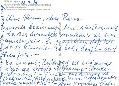 O Reichstag envolto — Berlim 1995 — Christo e Jeanne-Claude — Édition Schumacher — Verso