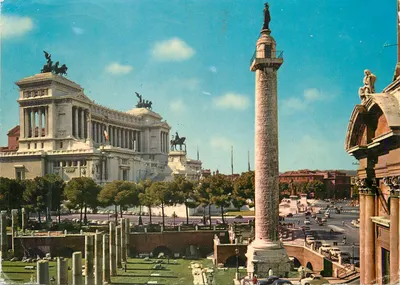 Rzym — Altare della Patria i Kolumna Marcusa Aureliusa — Fotocolor Ektachrome