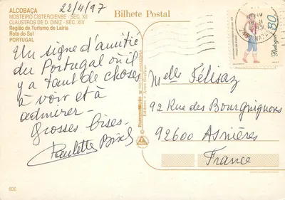 Alcobaça — Klasztor cysterski i kloster D. Diniz — wydawca Rota do Sol, nr 606 — Rewers