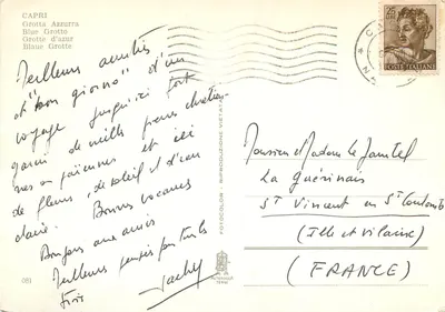 Gruta Azul — Capri — editor Alterocca Terni, n° 081 — Verso