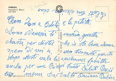 Piazzetta S. Marco — com neve — Ediz. G. Gerlin - n° 623 — Verso