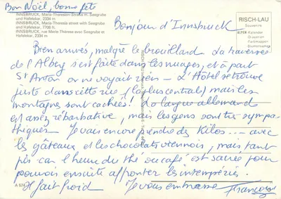 Innsbruck — Maria-Theresien-Straße com Seegrube e Hafelekar — Risch-Lau — Verso