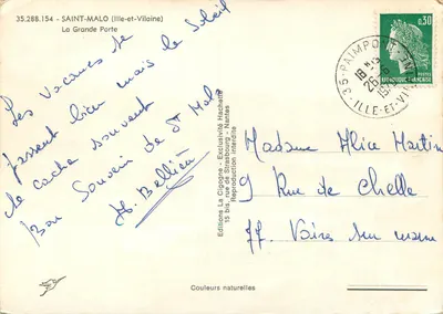 Port w Saint-Malo — widok z łodzi — La Cigogne — Rewers