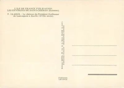 Castelo de Lamoignon em Baville — Estel — F.16.402-R — Verso