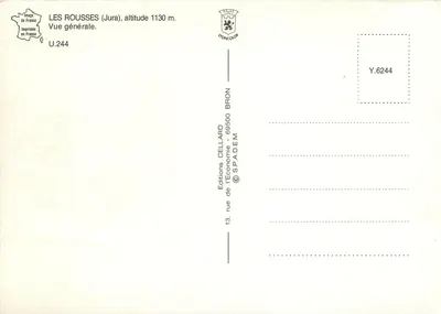 Les Rousses (Jura) — vista geral — Edições Cellard — Verso
