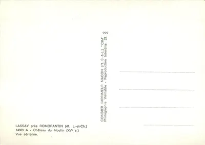 Castelo do Moulin — Lassay-près-Romorantin (41) — Combier Imprimeur — Verso