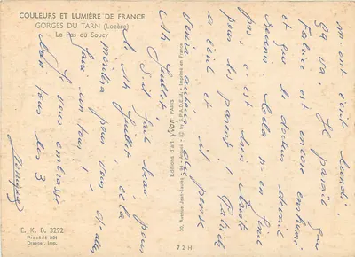 Góry Tarnu (Lozère) — Pas du Soucy — Wydawnictwo Jean-Jaurès — Rewers