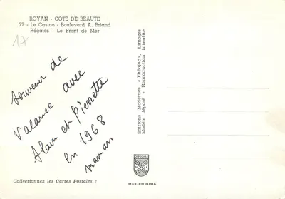 Royan — Widok panoramiczny — Éditions Modernes Théójac — Rewers