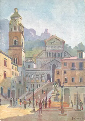 Amalfi — Catedral — pintura de P. Pedenbello