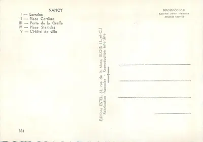 NANCY — Widok panoramiczny — Wydawnictwo ESTEL — Rewers
