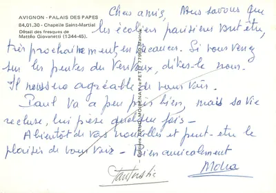 Avignon - Palácio dos Papas — Detalhe das frescas de Matteo Giovanetti (1344-45) — Edições CAUDO MOISENAT — Verso
