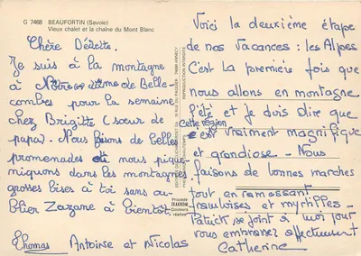 Velho chalé e a cadeia do Monte Branco — BEAUFORTIN (Savoie) — Éditions Gliclichardet SA — Verso