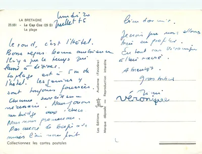 O Cap Coz (29 S) — A praia — Les Editions Jean, n° 23.551 — Verso