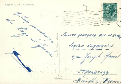 Jezioro Garda - MADERNNO — widok panoramiczny — wyd. A. Preda - Mediolan — Rewers