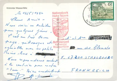 Cascata de Krimmler Wasserfälle — Parque Nacional Hohe Tauern — Verlag Schnangert — Verso