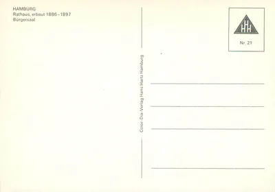 Hambourg — Sala Burżu — Hans-Dia-Verlag, nr 21 — Rewers
