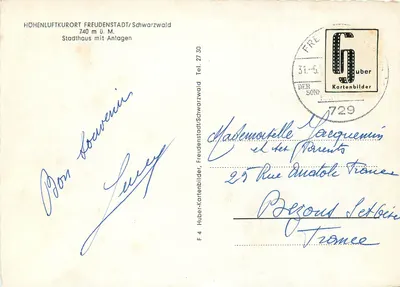 Freudenstadt — Hospital de Montanha — Huber-Kartenbilder — Verso