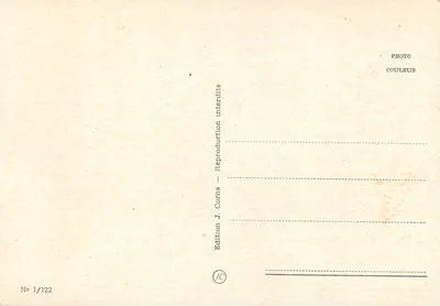 Brussel — Panoramische uitzicht op meerdere monumenten — Uitgave J. Corna, n° 1/122 — Achterkant