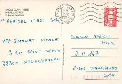 Molí Ca'n Pere — Moinho de vento e churrasqueira — Editor não visível — Verso