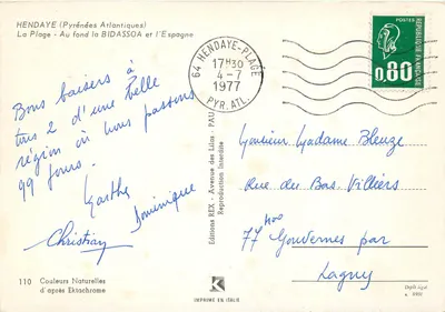 Hendaye (Pyrénées Atlantiques) — A Praia — editor REX n°110 — Verso
