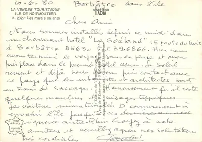 De zoutwerken bij Barbâtre — Eiland Noirmoutier — Uitgave van de Estacade FROWENTINE — Achterkant