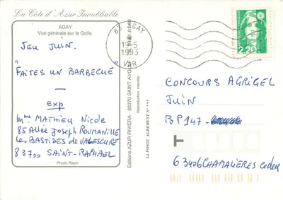 Agay — Ogólny widok na Zatokę — Wydawnictwo AZUR - 83370 Saint-Raphaël — Rewers