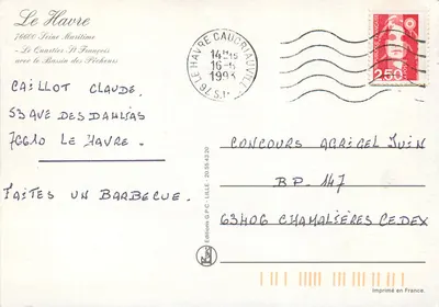 Le Havre — Porto dos pescadores — Edições Marc Caucrion — Verso