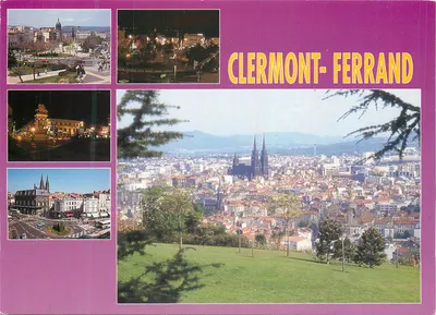 Clermont-Ferrand — vista geral, praça de Jaude de noite e de dia — L'Auvergne Touristique