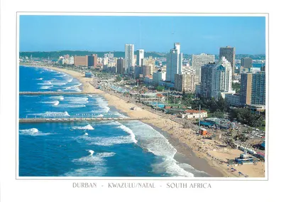 Durban - Kwazulu/Natal - África do Sul — vista aérea da praia e do porto — Art Publishers