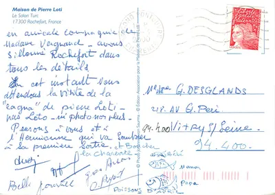 Widok wnętrza tureckiej domu — Dom Pierre Loti — Wydawnictwo Saurma — Rewers