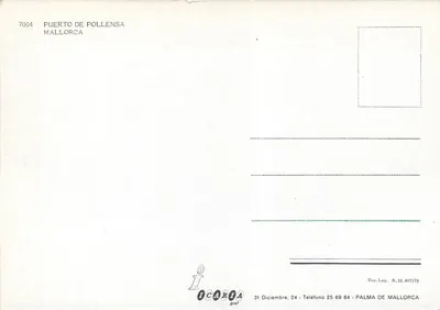 Port Pollensa — widok portu z łodziami — Icaria graf n°7004 — Rewers
