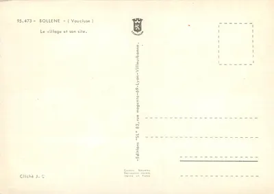 Bollène Vaucluse — Widok panoramiczny i atrakcje — Wydawnictwo SL Lyon — Rewers