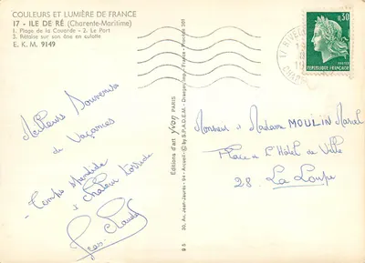 Ilha de Ré — Praia da Couarde, O Porto, Rétiaise montada em burro — Éditions d'art Yvon — Verso