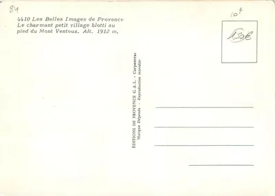 Brantes aos pés do Monte Ventoux — Edições da Provença, n° 4410 — Verso