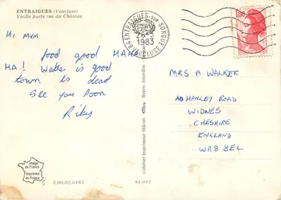 Entr'aigues (Vaucluse) — Velha porta do Castelo — Imprimeur Combier — Verso