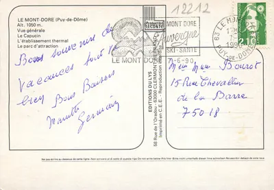 Le Mont Dore — Algemene uitzicht, badhuizen, speelpark — Éditions Dullys — Achterkant