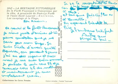 Floresta de Fouesnant — Proximidade de Port-La Forêt e a enseada de Saint-Laurent — Kerleven — Éditions Y.R. Caoudal — Verso