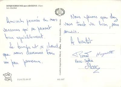 Roquebrune-sur-Argens — Wieża z dzwonami — Wydawca Combier — Rewers