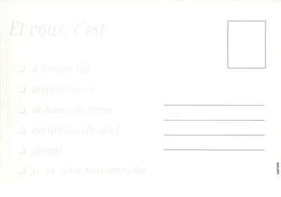 Marie Gillain — todo o prazer é para mim — CARTYCOM — Verso