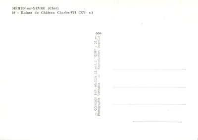 Mehun-sur-Yèvre — Ruínas do castelo de Carlos VII — Combier Imp. Macon — Verso