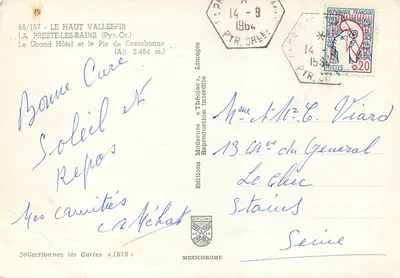 Wielki Hotel i Wzgórze Costabonne — La Preste-les-Bains (Pyr. Or.) — Wydawnictwo IRIS, seria 66/157 — Rewers
