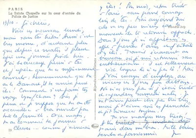 Paris - A Santa Capela na cour d'entrée do Palácio de Justiça — Reprodução italiana — Verso