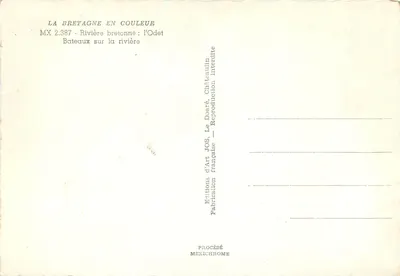 Barcos en el río — Odet — Ediciones JOS, Le Doré, Châteaulin — Reverso