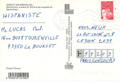 A Praça do Tertre — Montmartre — Edições "GUY" - 101005 — Verso
